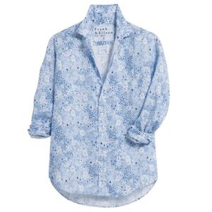 Frank & Eileen Blue Floral Linen Shirt
